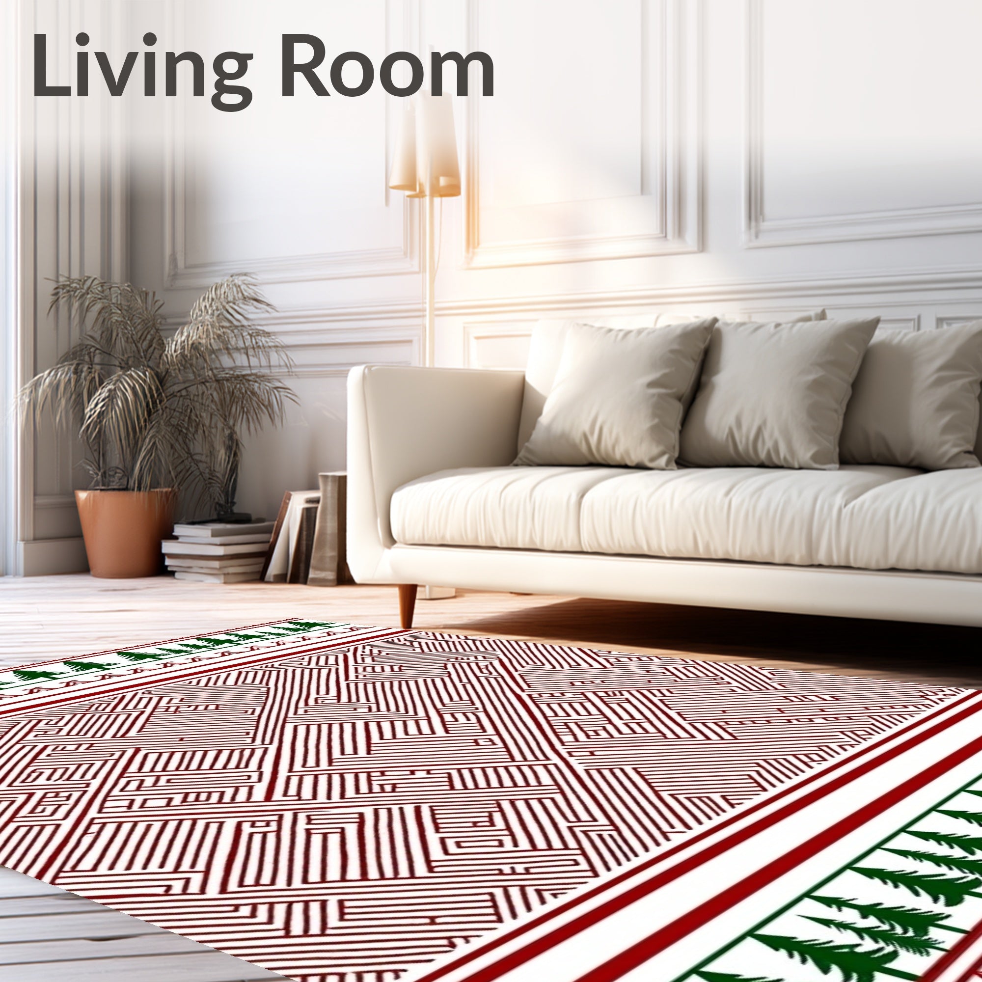 Crimson Labyrinth Forest Edge Rug