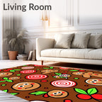 Brown Gingerbread Man Holiday Cookie Rug