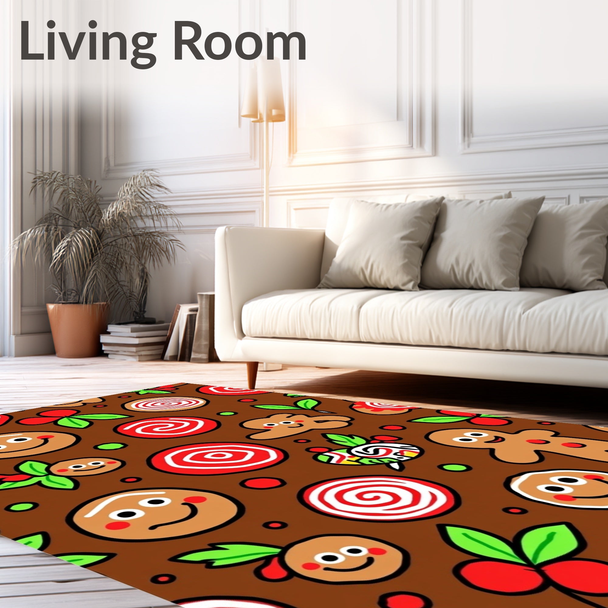Brown Gingerbread Man Holiday Cookie Rug