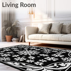 Winter White Snowflake Mandala Rug