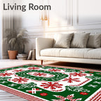 Rustic Red Snowflake Christmas Garden Rug