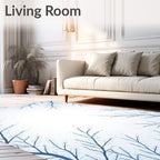 Winter Frost Branch Whimsical Nature Rug