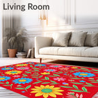 Vibrant Floral Pop Art Rug