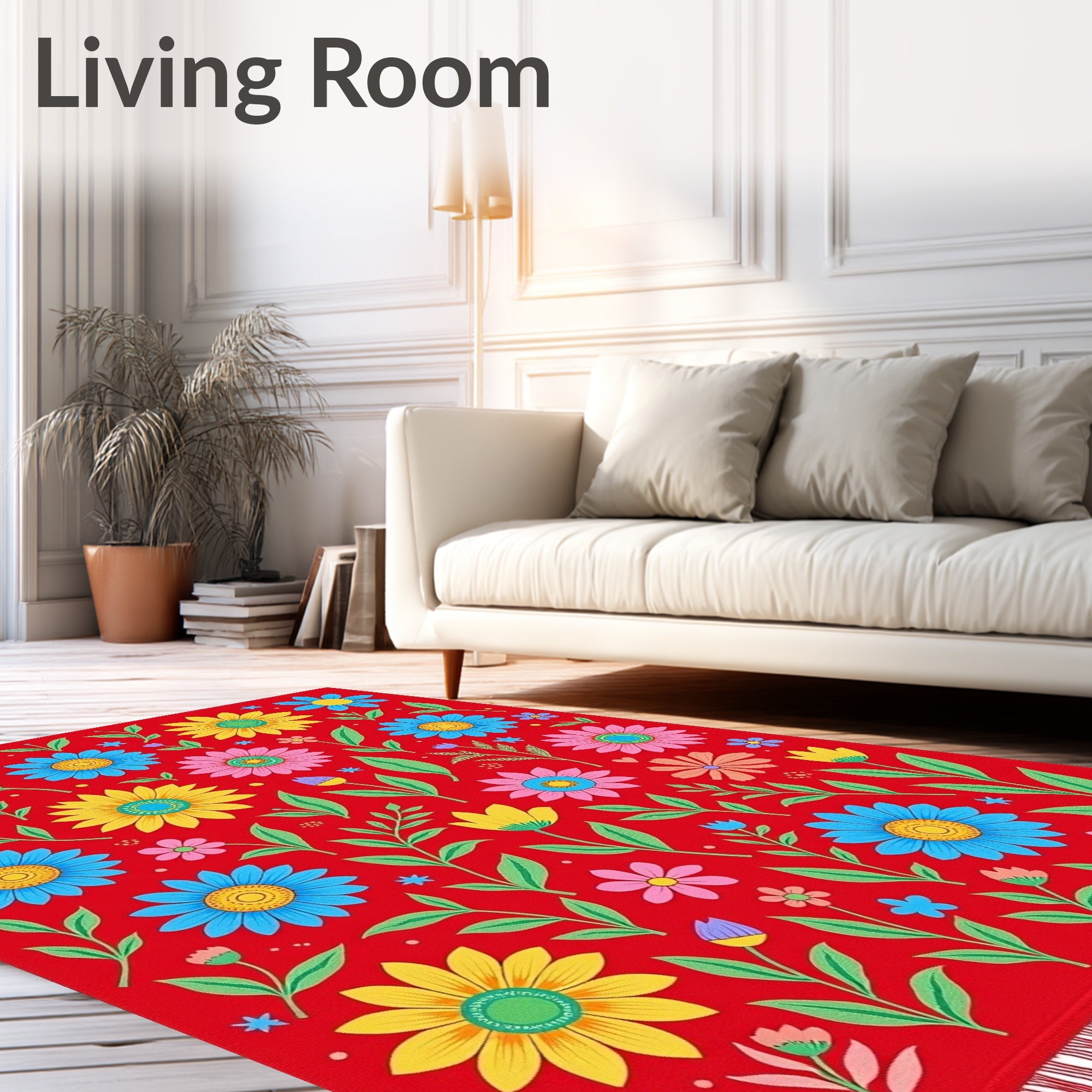Vibrant Floral Pop Art Rug