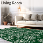 Emerald Ivory Snowflake Medallion Repeat Rug
