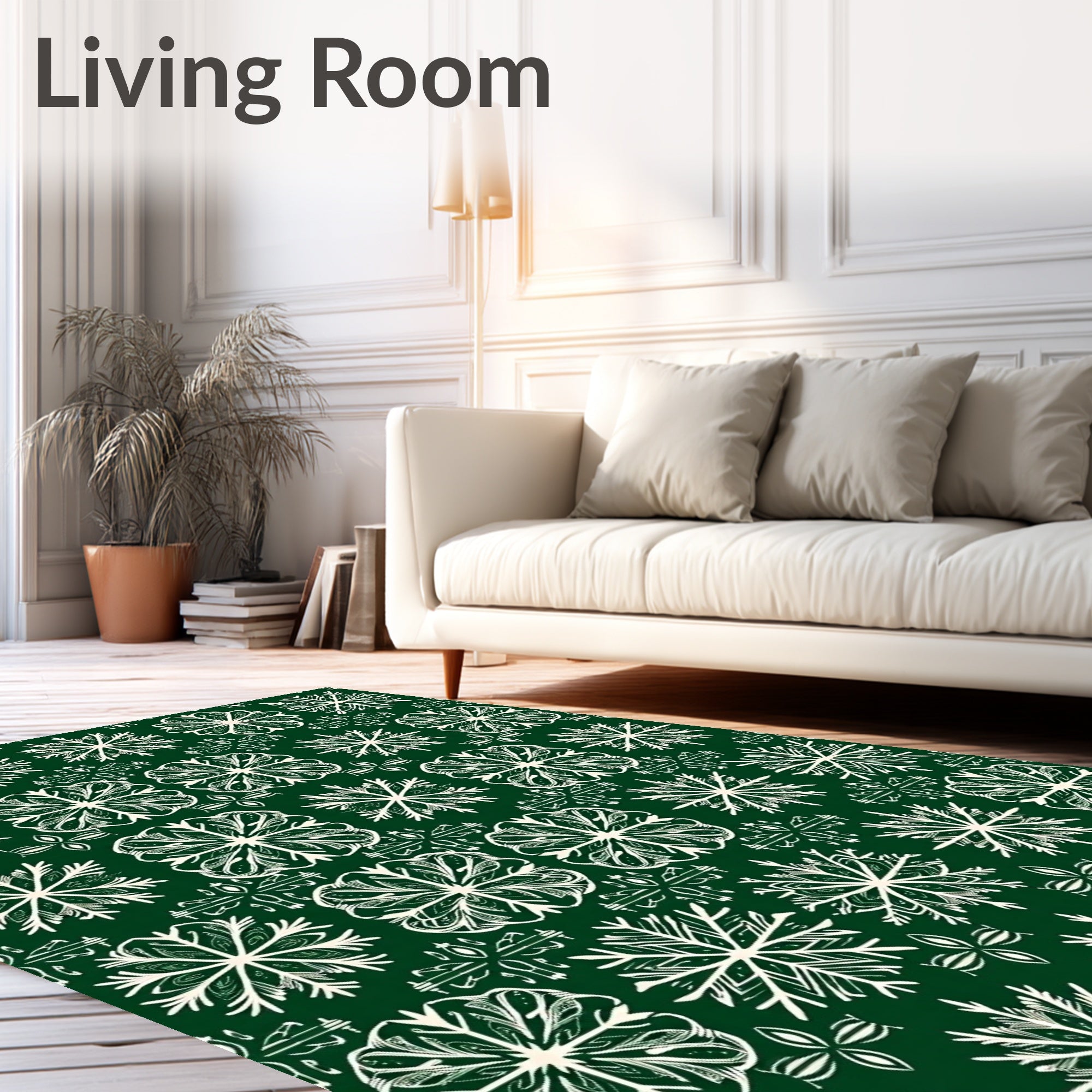 Emerald Ivory Snowflake Medallion Repeat Rug