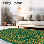 Emerald Gold Interlace Scroll Rug