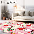 Cute Santa Claus Christmas Holly Rug