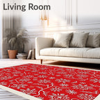 Crimson Snow Flake Branches Rug