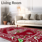 Christmas Castle Forest Medallion Rug