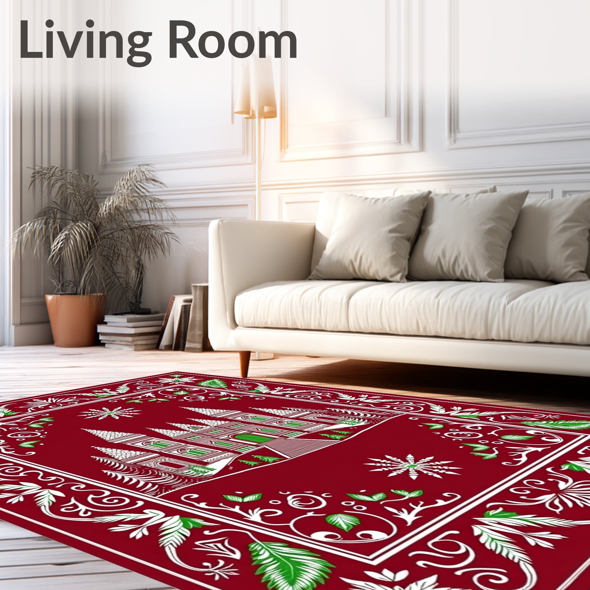 Christmas Castle Forest Medallion Rug