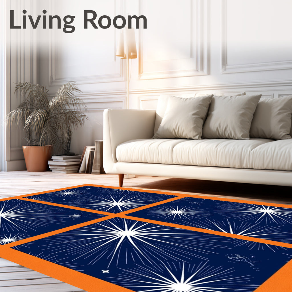 Deep Blue Starburst Radiance Rug