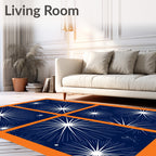 Deep Blue Starburst Radiance Rug