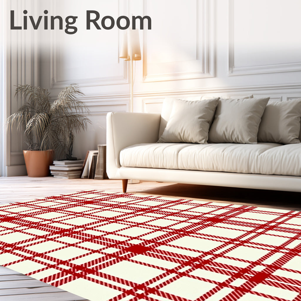 Classic Red Tartan Plaid Rug