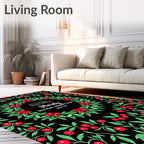Festive Red Berry Garland Wreath Rug