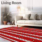 Bold Red Starburst Zigzag Stripe Rug