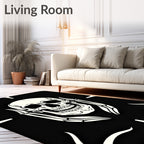Dark Grim Reaper Skull Motif Rug