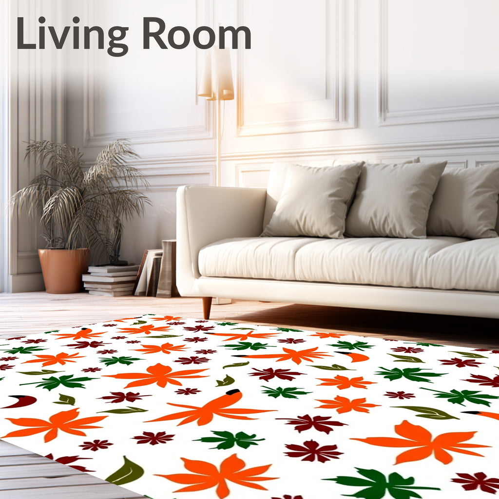 Autumn Maple Leaf Cluster Arrangement Rug