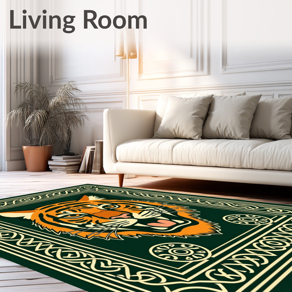Bold Orange Tiger Celtic Knot Rug