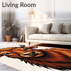 Rustic Orange Highland Cow Portrait Rug
