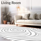 Modern Gray Swirl Triangles Rug