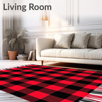 Rustic Red and Black Buffalo Check Rug