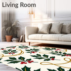 Classic Holly Berry Garland Rug