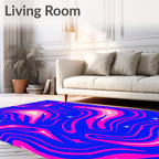 Psychedelic Swirls with Star Accents Rug