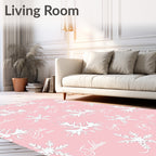 Pink White Snowflake Celebration Rug
