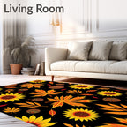 Autumn Sunflowers Maple Leaves Medley Rug
