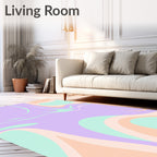 Pastel Lavender Swirl Abstract Rug