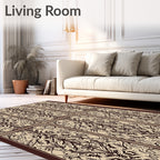 Antique Brown Filigree Panel Rug