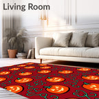 Orange Jack-o-Lantern Swirl Background Rug
