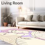 Pastel Purple Heart Cloud Couple Art Rug