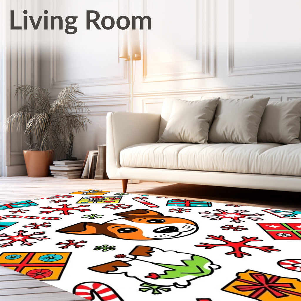Cute Dog Snowflakes Christmas Gifts Rug
