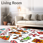 Cute Dog Snowflakes Christmas Gifts Rug