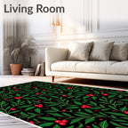 Verdant Holly Berry Foliage Rug