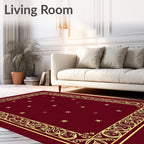Deep Red Starry Night Regal Border Rug