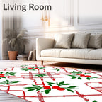 Red and Green Berry Lattice Rug