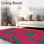 Emerald Fern Tiger Fruit Magenta Rug