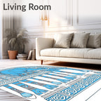 Cerulean Elephant Archway Medallion Rug