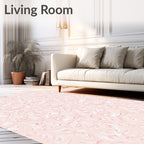 Ornate Blush Pink Rococo Swirl Rug