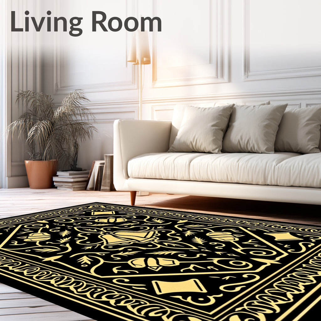 Golden Bells with Vintage Border Rug