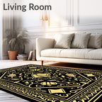Golden Bells with Vintage Border Rug