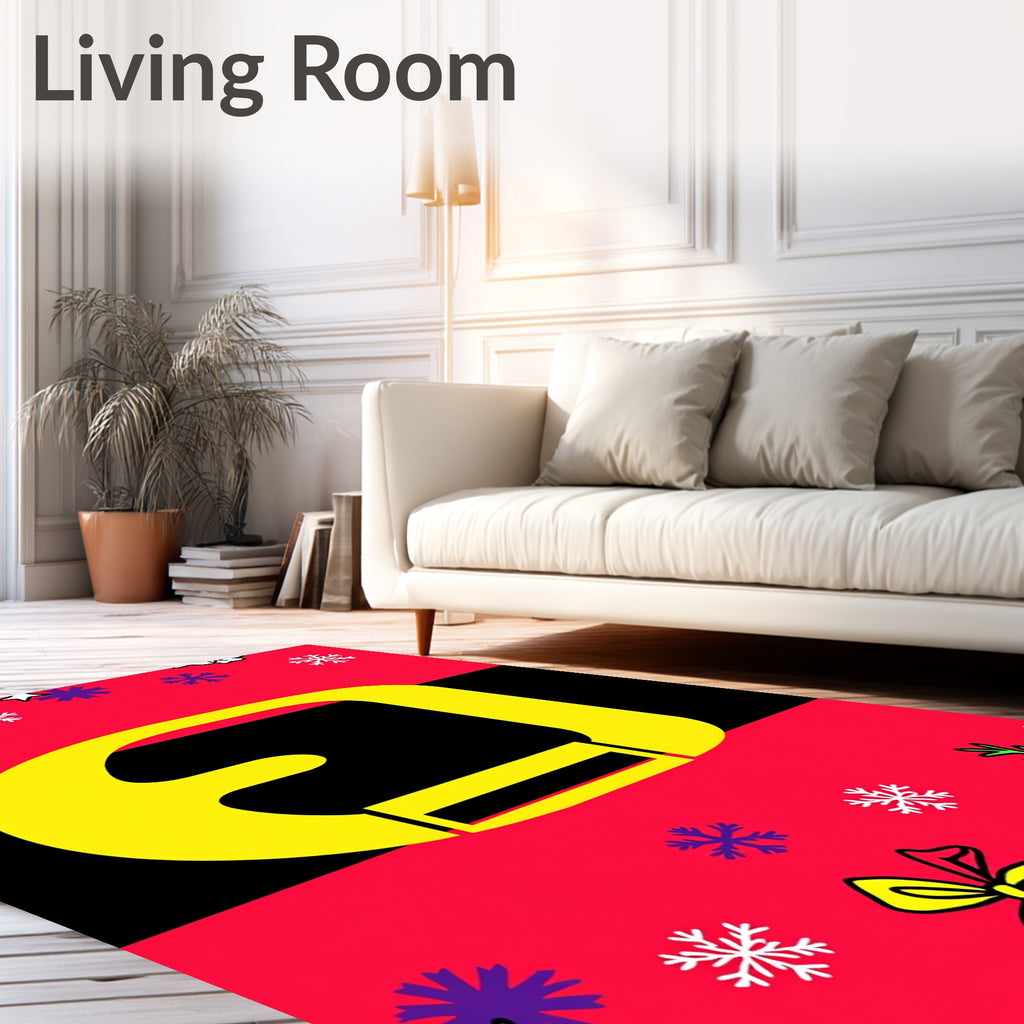 Bold Red Festive Snowflakes Gift Rug