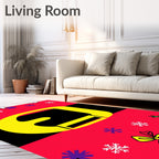 Bold Red Festive Snowflakes Gift Rug