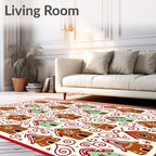 Whimsical Gingerbread Holiday Homes Rug