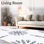 Pale Blue Snowflake Collage Rug