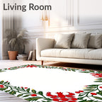 Red Berry Garland Border Rug