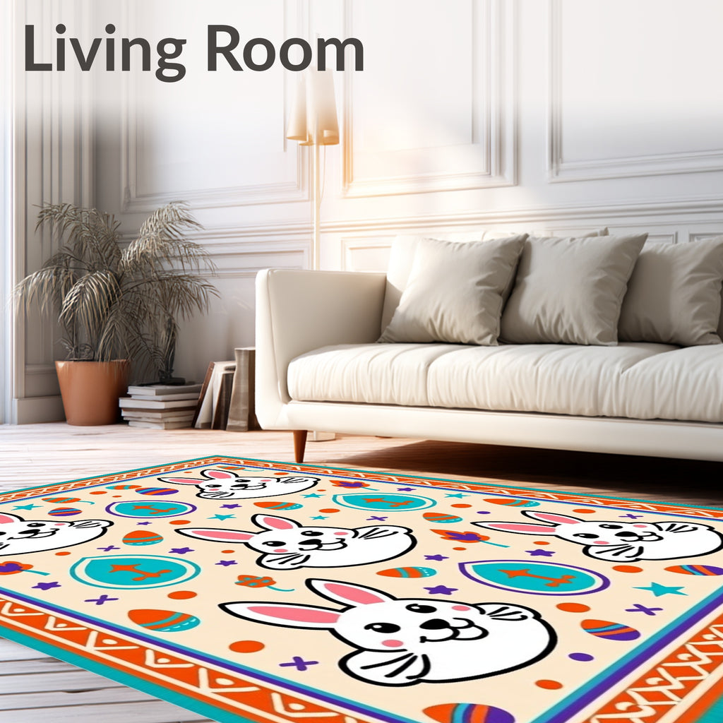 Whimsical Bunny Easter Egg Jubilee Rug